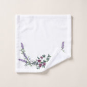 Vintage Rote Rose und Eukalyptus Badhandtuch Set (Waschlappen)