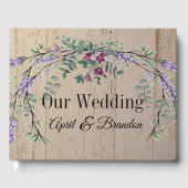 Vintage Rote Rose und Eukalyptus Gästebuch (Vorderseite)