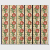 Vintage Rote Rose und Musik Geschenkpapier (Flach)