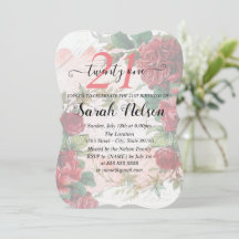 Vintage rote Rosen 21. Geburtstag