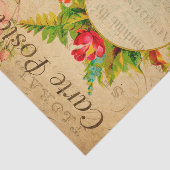 Vintage Rote Rosen Blumenzucht Französisch Seidenpapier (Ausschnitt)