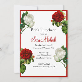 Vintage Rote Rosen Einladung