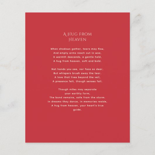 Vintage Rote Rosen feiern Lebensgedicht (Rückseite)