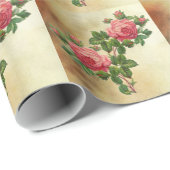 Vintage Rote Rosen Geschenkpapier (Rolleneckpunkt)