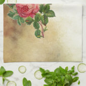Vintage Rote Rosen Geschirrtuch (Gefaltet)