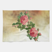 Vintage Rote Rosen Geschirrtuch (Horizontal)