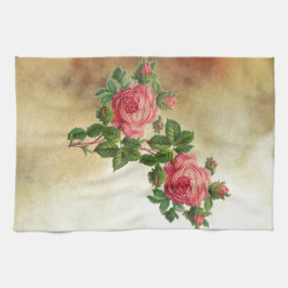 Vintage Rote Rosen Geschirrtuch