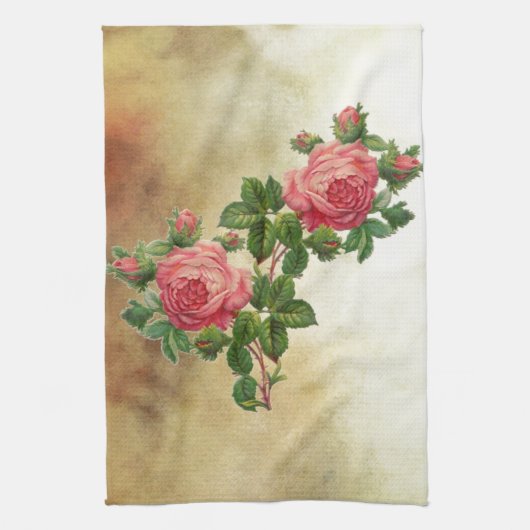 Vintage Rote Rosen Geschirrtuch (Vertikal)