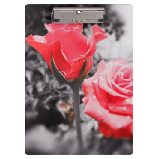 Vintage Rote Rosen Klemmbrett (Vorderseite)