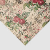 Vintage Rote Rosen Königin Bee  Seidenpapier (Ausschnitt)