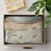 Vintage rote Rosen mit glatter Metalldecke Seidenpapier (Geschenk)