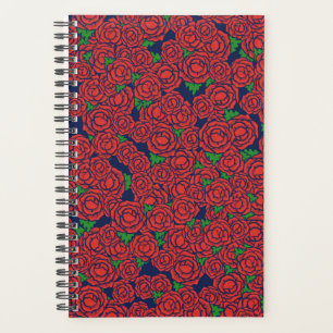 Vintage Rote Rosen Muster Valentine Art Blume Planer