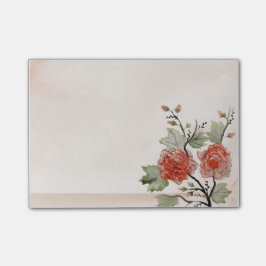 Vintage Rote Rosen Post-it®-Hinweise 4 x 3 Post-it Klebezettel