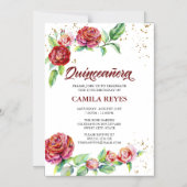 Vintage Rote Rosen Rosa Rosenknospe Blumenkohle Magneteinladung (Vorderseite)