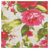 Vintage rote Rosen Stoff (Nahaufnahme)