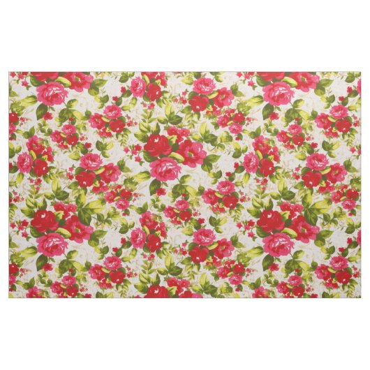 Vintage rote Rosen Stoff (Fat Quarter (45,7 x 55,9 cm))
