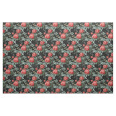 Vintage Rote Rosen und Blätter auf Schwarz Stoff (Fat Quarter (45,7 x 55,9 cm))