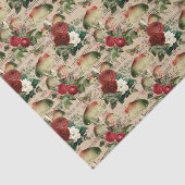 Vintage Rote Rosen und Pilze Seidenpapier (Ausschnitt)