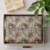 Vintage Rote Rosen und Pilze Seidenpapier (Geschenk)