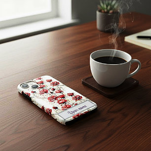 Vintage-Rote-Rosen-Wasserfarbe-I-Phone-Hülle Case-Mate iPhone 14 Hülle