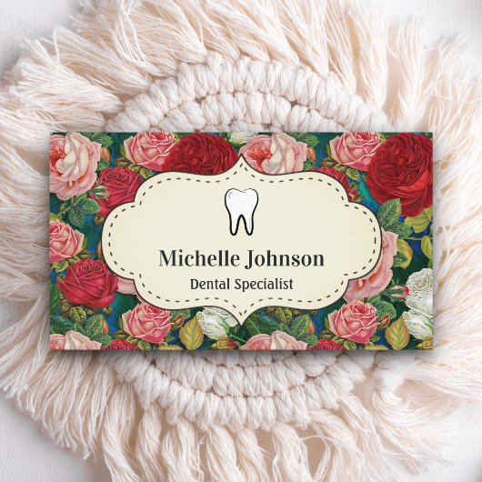 Vintage Rote Rosen Zahnarzt Zahnklinik Zahnarzt Visitenkarte