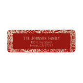 Vintage rote Rücksendeadressen-Aufkleber (Vorne)