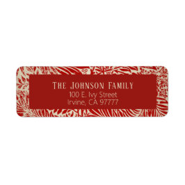 Vintage rote Rücksendeadressen-Aufkleber