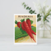 Vintage rote Samenpackung Postkarte (Stehend Vorderseite)