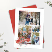 Vintage Rote Schlitten Reiten FotoCollage Feiertagskarte