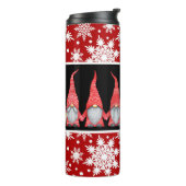 Vintage Rote Schneeflocke Caroling Gnomes Thermosbecher (Nach links gedreht)