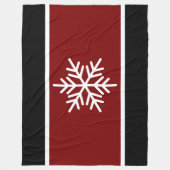 Vintage Rote Streifen Weiße Schneeflocke Fleecedecke (Vorderseite)