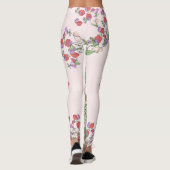 Vintage rote süße Erbsen-Blumen-BlumenLeggings Leggings (Rückseite)