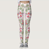 Vintage rote süße Erbsen-Blumen-BlumenLeggings Leggings (Vorderseite)