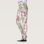 Vintage rote süße Erbsen-Blumen-BlumenLeggings Leggings (Links)
