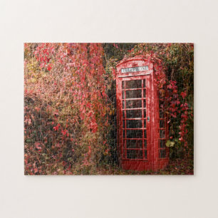 Vintage rote Telefonzelle Puzzle