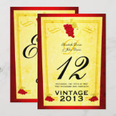 Vintage Rote Tischnummer Karten (Vorne/Hinten)