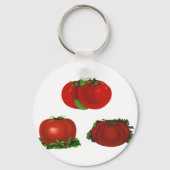 Vintage rote Tomaten Nahrungsmittel, Obst, Gemüse Schlüsselanhänger (Vorderseite)