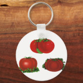 Vintage rote Tomaten Nahrungsmittel, Obst, Gemüse Schlüsselanhänger (Vorderseite)