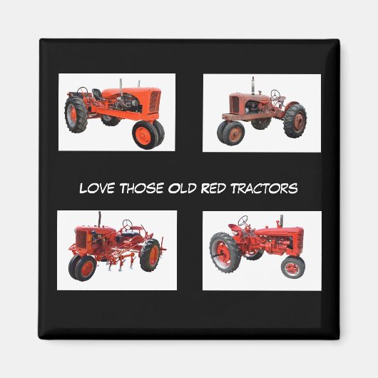 Vintage rote Traktoren Magnet (Vorne)