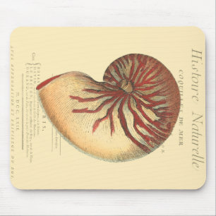 Vintage rote Tritonshorn-Muschel Mousepad