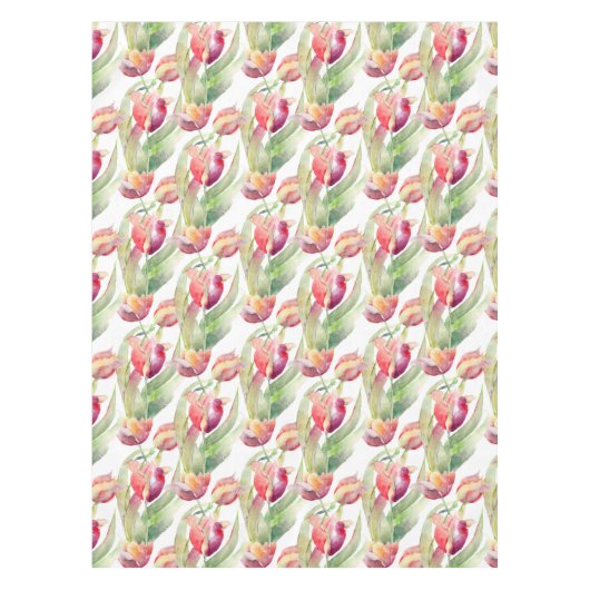 Vintage Rote Tulpen Ostern Tischdecke (Vorderseite)