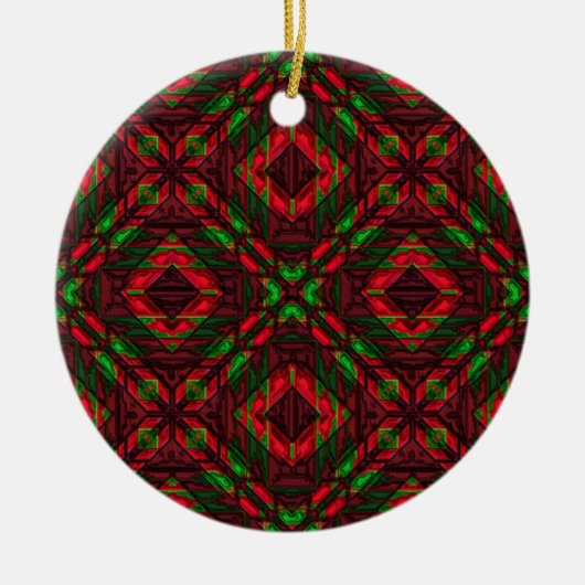 Vintage rote und grüne Ornamente (Vorne)