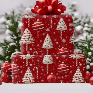 Vintage rote und weiße Candy Cane Weihnachten Geschenkpapier
