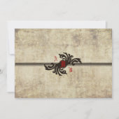 Vintage Rote Vintage Einladung zur Hochzeit (Rückseite)