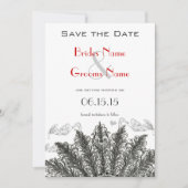 Vintage Rote Vögel Hochzeit speichern das Datum Save The Date (Vorderseite)