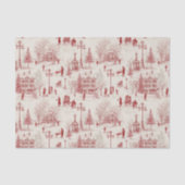 Vintage Rote Winterlandschaft Seidenpapier (Vorderseite)