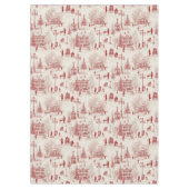 Vintage Rote Winterlandschaft Tischdecke (Vorderseite)