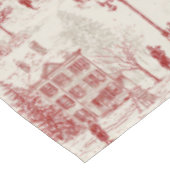 Vintage Rote Winterlandschaft Tischdecke (Schrägansicht)