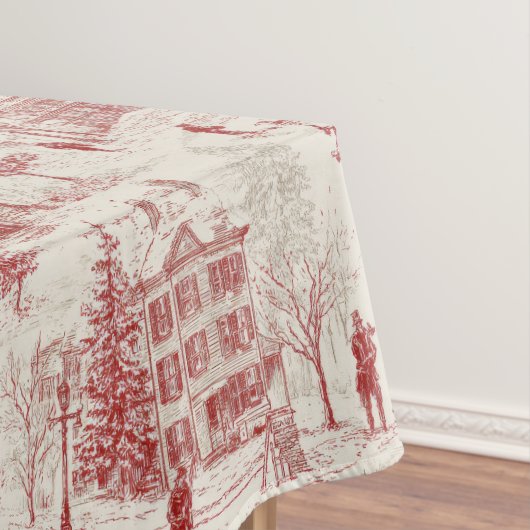 Vintage Rote Winterlandschaft Tischdecke (Beispiel)