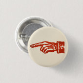 Vintage rote Zeigefinger-Hand - hell Button (Vorne & Hinten)